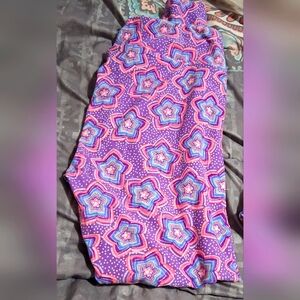 LulaRoe TC Tall & Curvy Leggings Star Pink Blue Purple